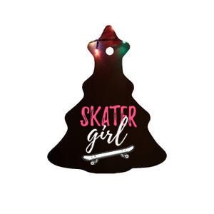 Skater Girl Skateboarding Skateboard Gift Ceramic Tree Ornament