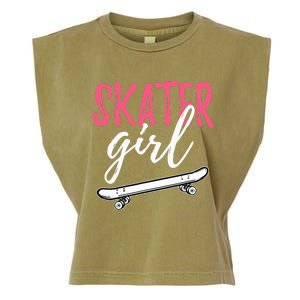 Skater Girl Skateboarding Skateboard Gift Garment-Dyed Women's Muscle Tee