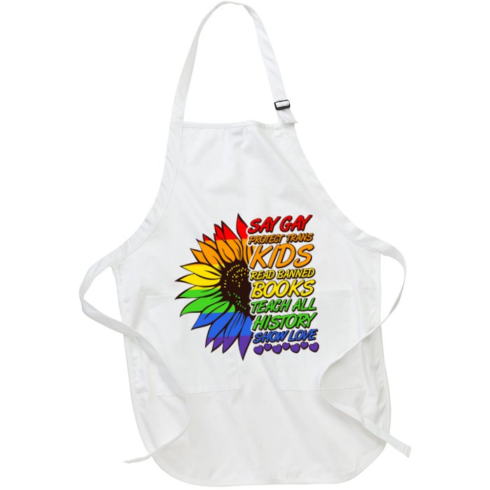 Say Gay Show Love Rainbow Sunflower Apron