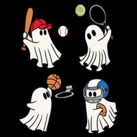 Spooky Ghost Sport Halloween Flatbill Hat