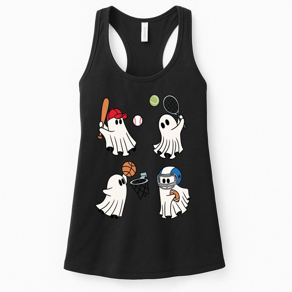 Spooky Ghost Sport Halloween Womens Tank Top