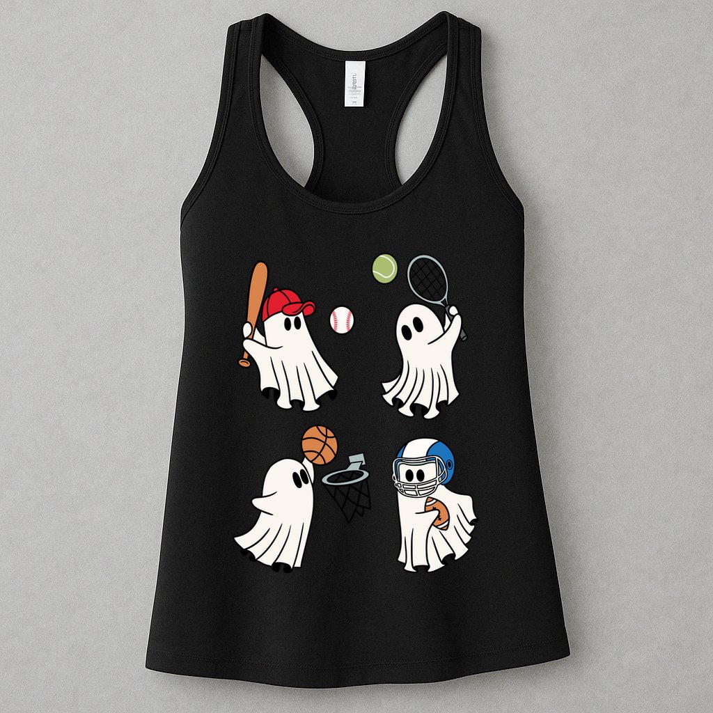 Spooky Ghost Sport Halloween Womens Tank Top