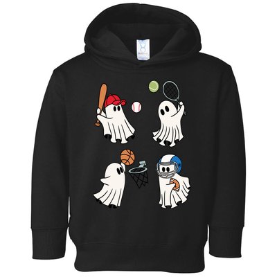 Spooky Ghost Sport Halloween Toddler Hoodie