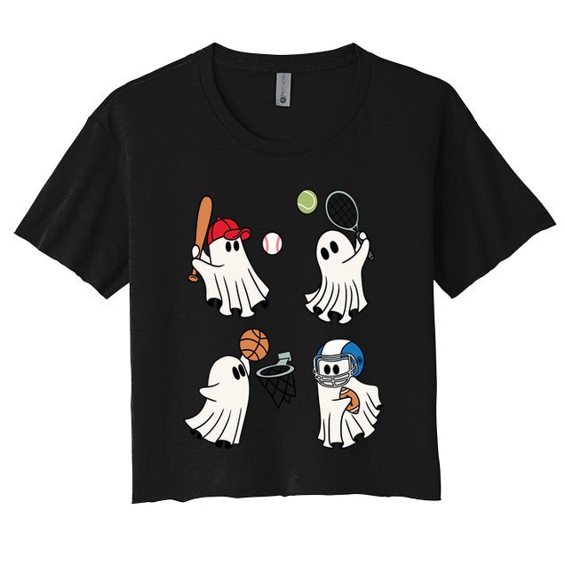 Spooky Ghost Sport Halloween Crop Top