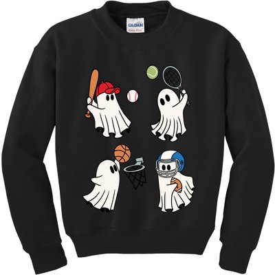 Spooky Ghost Sport Halloween Kids Sweatshirt