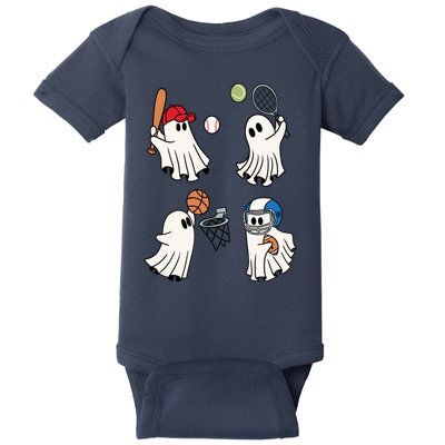 Spooky Ghost Sport Halloween Baby Bodysuit