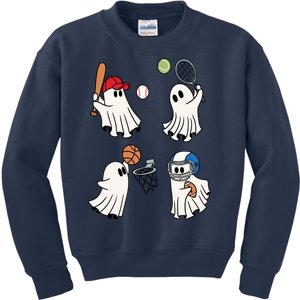 Spooky Ghost Sport Halloween Kids Sweatshirt