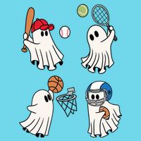 Spooky Ghost Sport Halloween Long Sleeve Shirt
