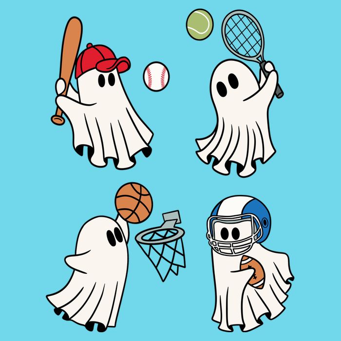 Spooky Ghost Sport Halloween Long Sleeve Shirt
