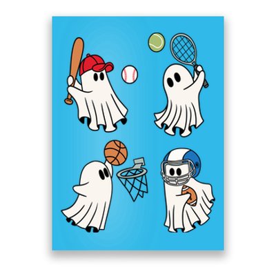 Spooky Ghost Sport Halloween Poster