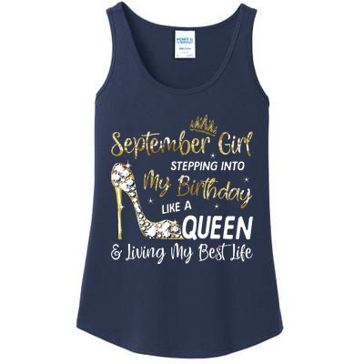 September Girl Stepping Into My Birthday Like A Queen Bday Ladies Essential Tank