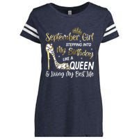 September Girl Stepping Into My Birthday Like A Queen Bday Enza Ladies Jersey Football T-Shirt