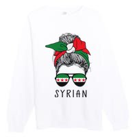 Syrian Girl Syrian Heritage Syria New Flag Premium Crewneck Sweatshirt