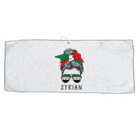 Syrian Girl Syrian Heritage Syria New Flag Large Microfiber Waffle Golf Towel