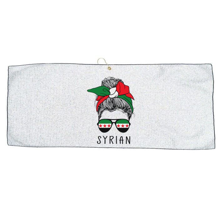 Syrian Girl Syrian Heritage Syria New Flag Large Microfiber Waffle Golf Towel