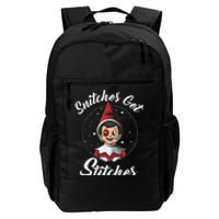 Snitches Get Stitches Elf On A Self Funny Christmas Xmas Holiday Daily Commute Backpack