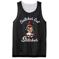 Snitches Get Stitches Elf On A Self Funny Christmas Xmas Holiday Mesh Reversible Basketball Jersey Tank