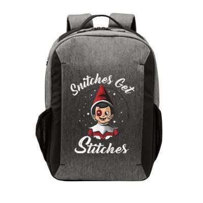 Snitches Get Stitches Elf On A Self Funny Christmas Xmas Holiday Vector Backpack