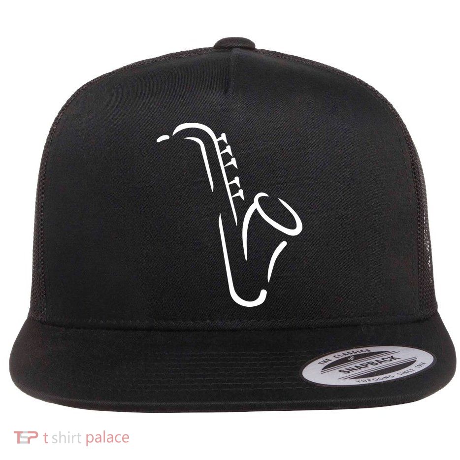 Saxophone Gift Flat Bill Trucker Hat