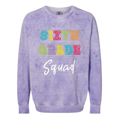 Sixth Grade Squad 6Th Grade Squad Rocks Gift Colorblast Crewneck Sweatshirt