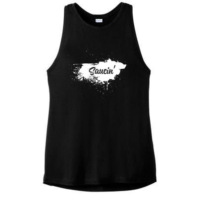 Saucin Gift Ladies PosiCharge Tri-Blend Wicking Tank