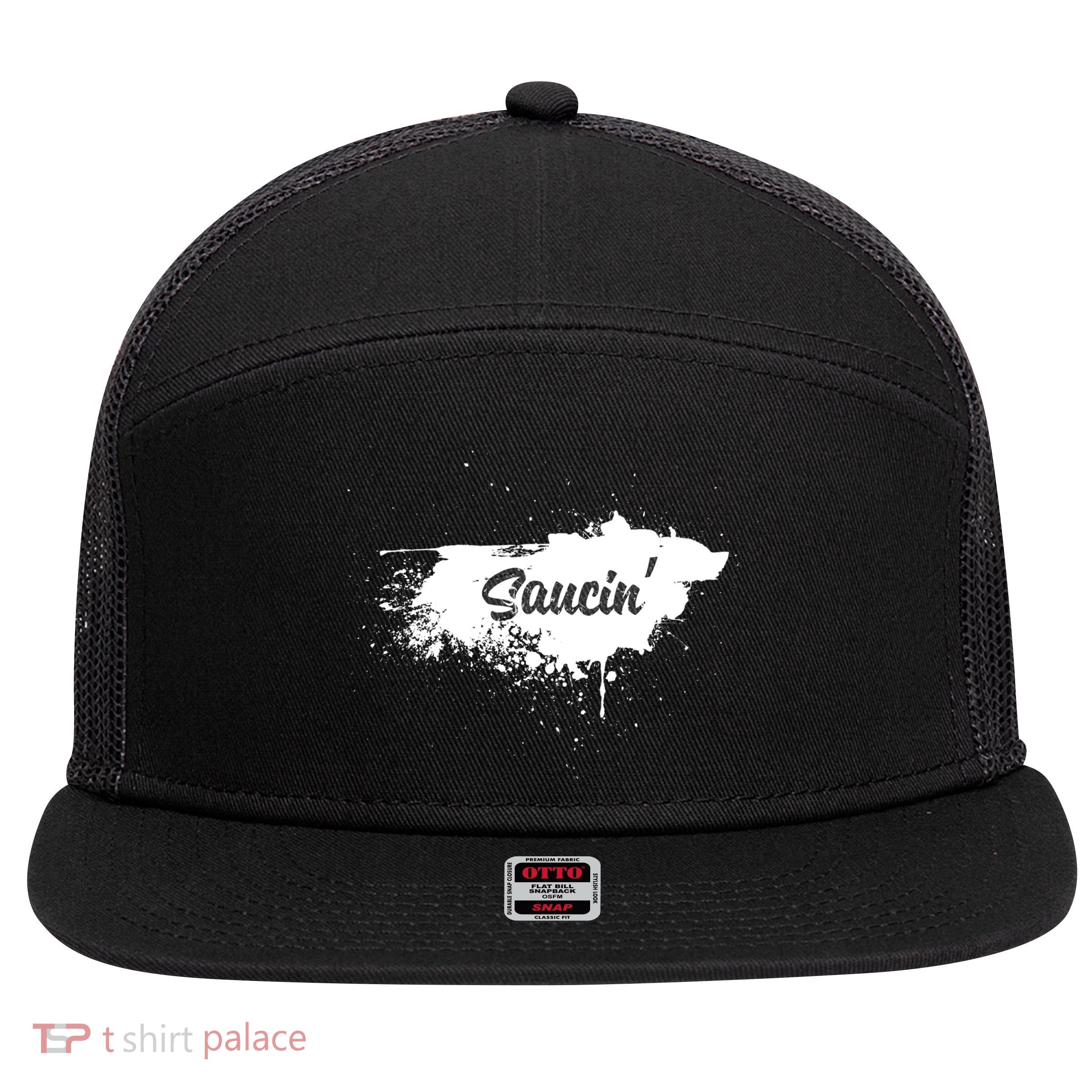 Saucin Gift 7 Panel Mesh Trucker Snapback Hat