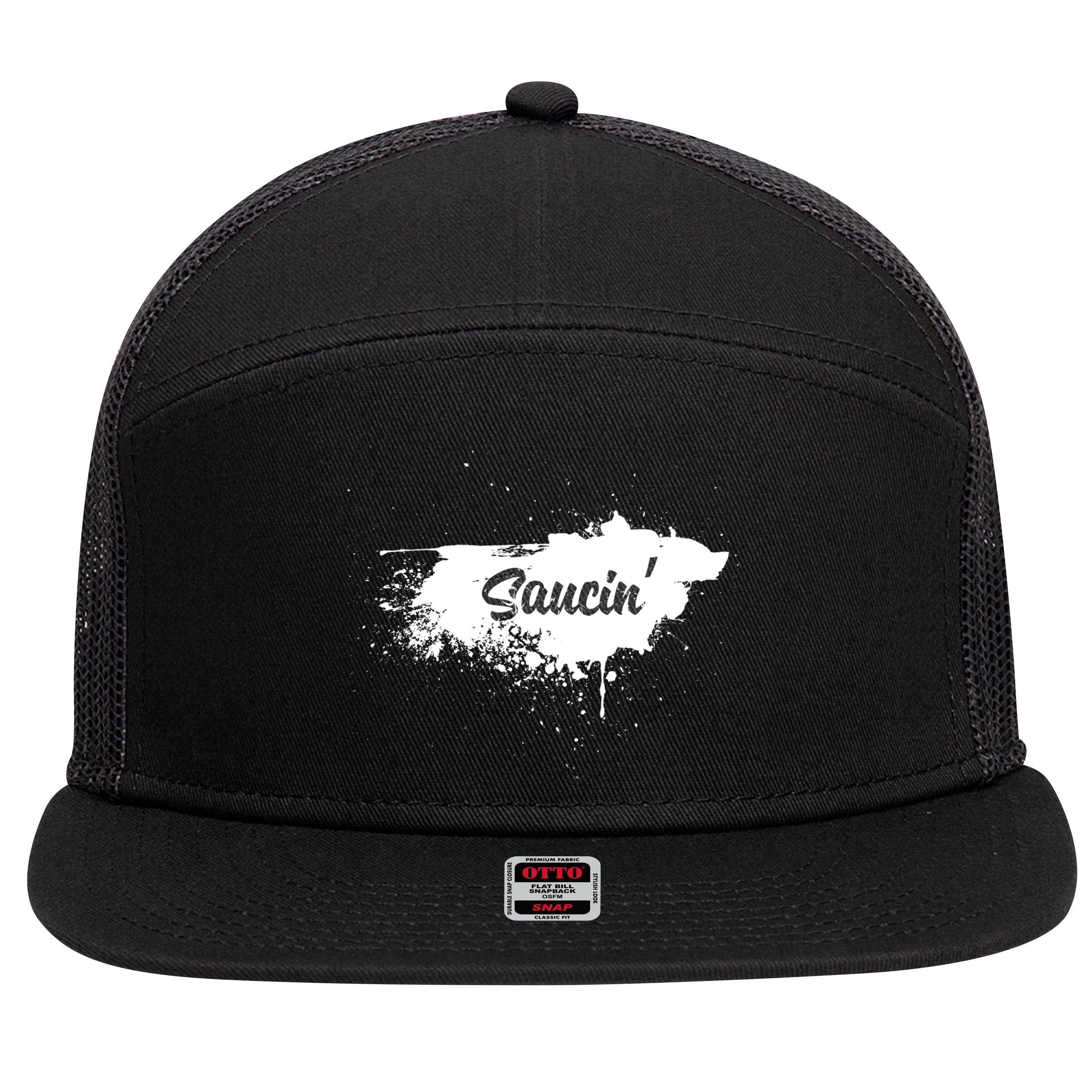 Saucin Gift 7 Panel Mesh Trucker Snapback Hat