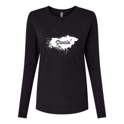 Saucin Gift Womens Cotton Relaxed Long Sleeve T-Shirt