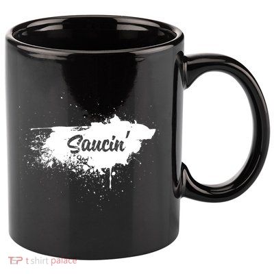 Saucin Gift 11oz C Handle Ceramic Mug