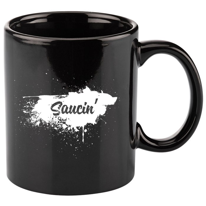 Saucin Gift 11oz C Handle Ceramic Mug