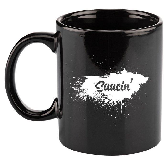 Saucin Gift 11oz C Handle Ceramic Mug