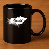 Saucin Gift 11oz C Handle Ceramic Mug