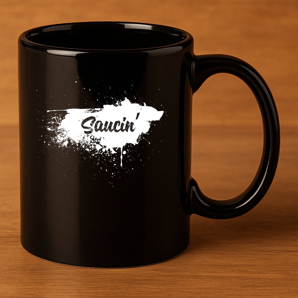 Saucin Gift 11oz C Handle Ceramic Mug