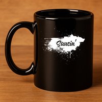 Saucin Gift 11oz C Handle Ceramic Mug