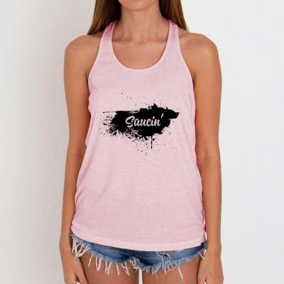 Saucin Gift Women's Knotted Racerback Tank