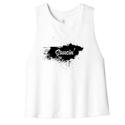 Saucin Gift Women's Racerback Cropped Tank