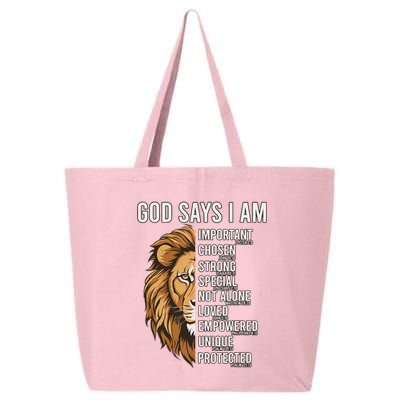 S God Says I Am Lion Christian 25L Jumbo Tote