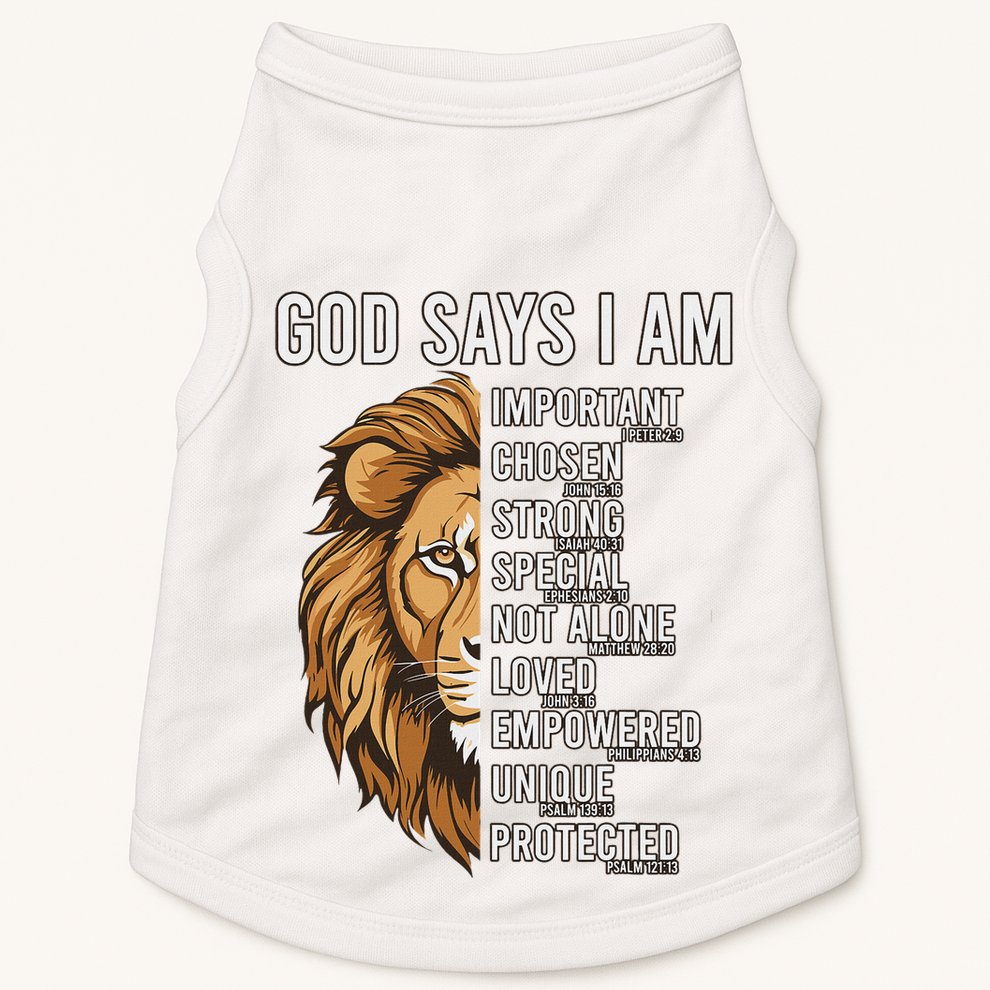 S God Says I Am Lion Christian Doggie Tank