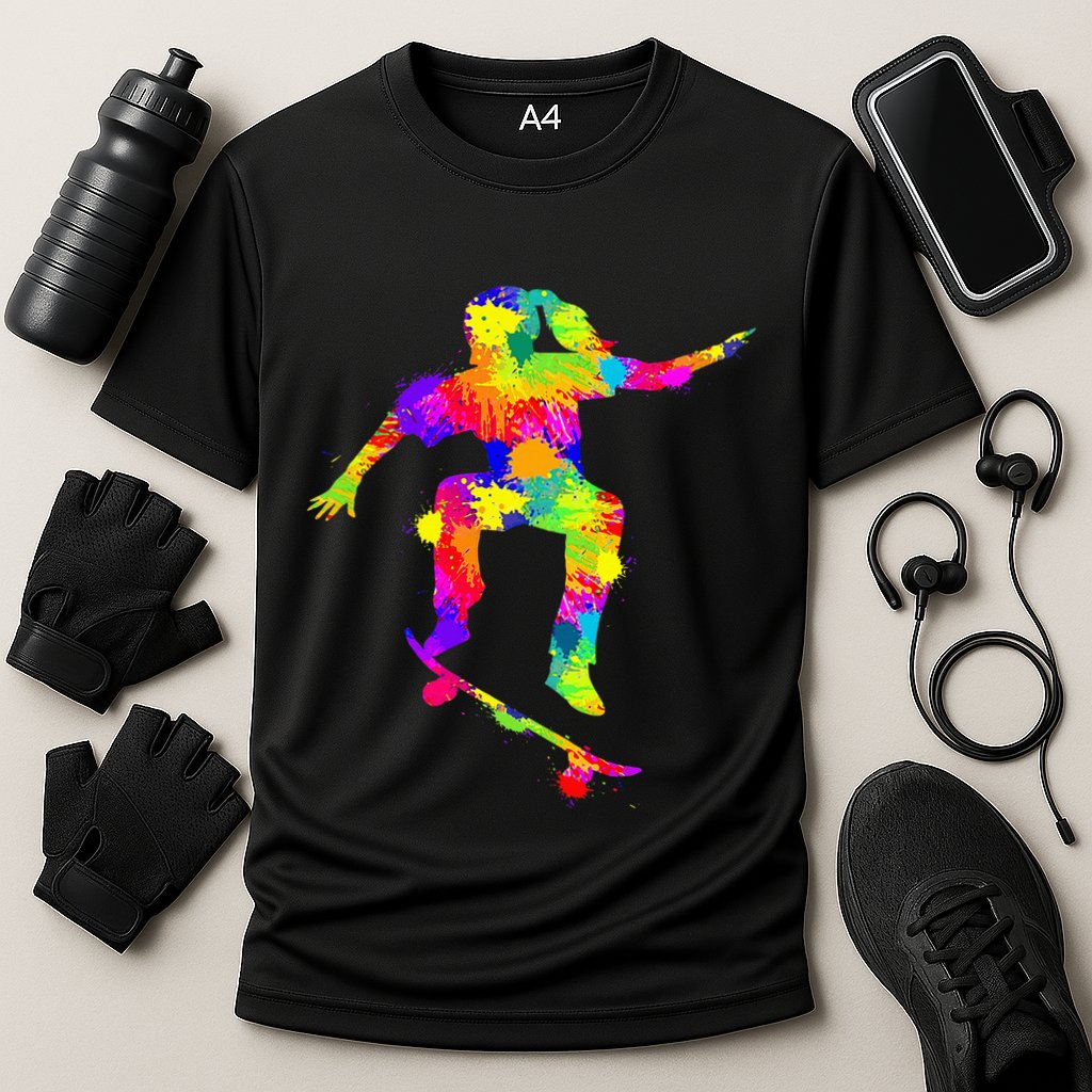 Skater Girl Skateboarder Girl Skateboarding Cooling Performance Crew T-Shirt