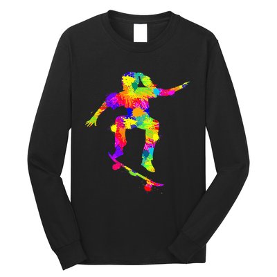 Skater Girl Skateboarder Girl Skateboarding Long Sleeve Shirt