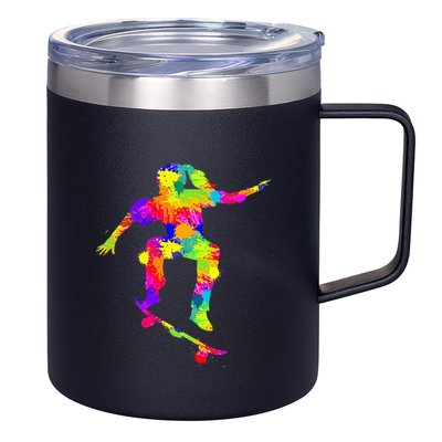 Skater Girl Skateboarder Girl Skateboarding 12oz Stainless Steel Coffee Mug