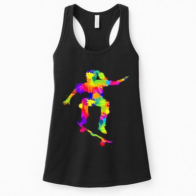 Skater Girl Skateboarder Girl Skateboarding Womens Tank Top