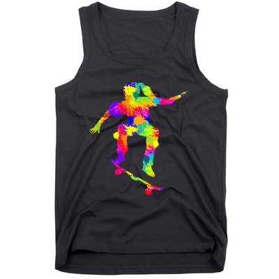 Skater Girl Skateboarder Girl Skateboarding Tank Top