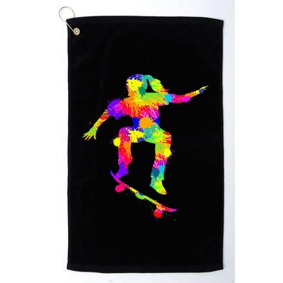 Skater Girl Skateboarder Girl Skateboarding Golf Towel