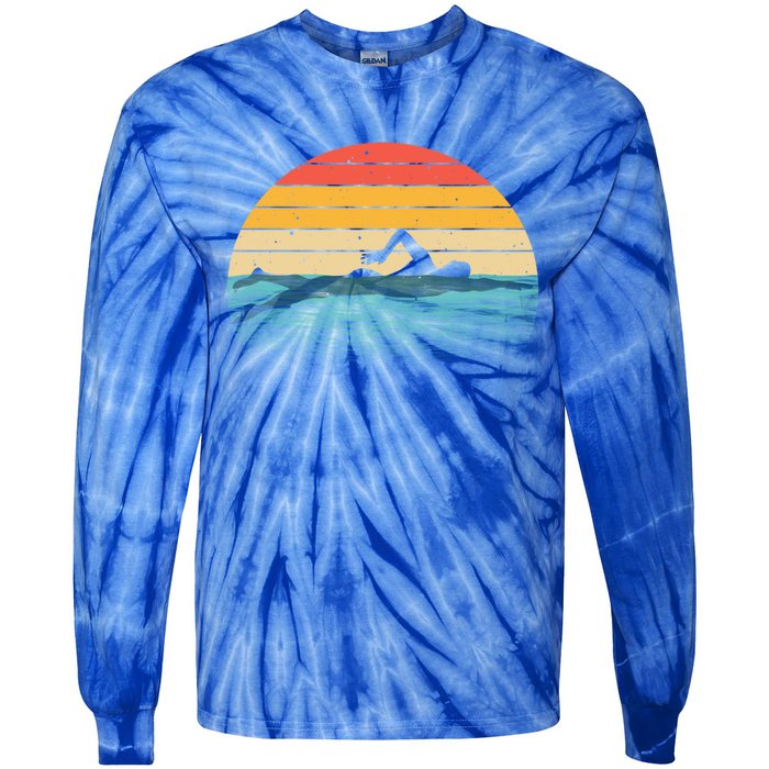 Swimming Gift Swimmer Swim Coach Gift Tie-Dye Long Sleeve Shirt