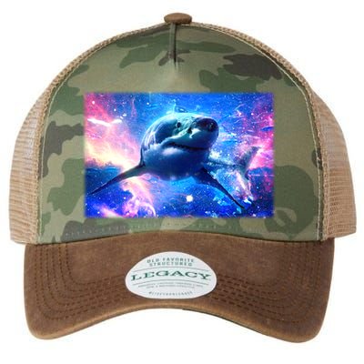 Space Galaxy Shark In Sea Ocean Of Stars Legacy Tie Dye Trucker Hat