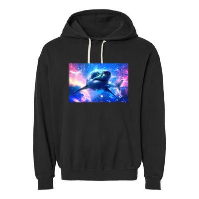 Space Galaxy Shark In Sea Ocean Of Stars Garment-Dyed Fleece Hoodie