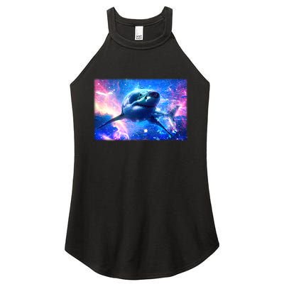 Space Galaxy Shark In Sea Ocean Of Stars Women's Perfect Tri Rocker Tank
