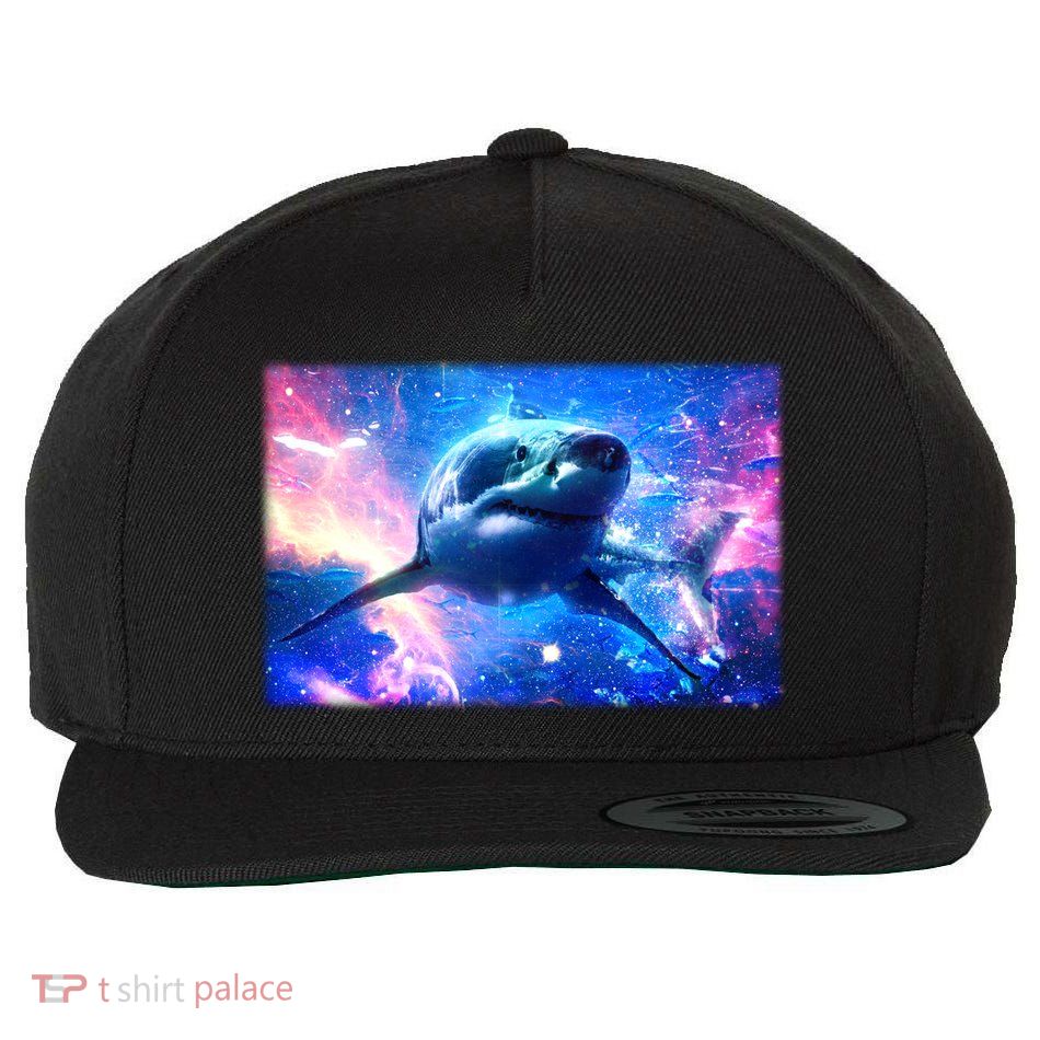 Space Galaxy Shark In Sea Ocean Of Stars Wool Snapback Cap