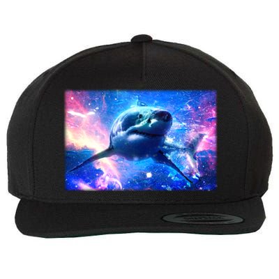 Space Galaxy Shark In Sea Ocean Of Stars Wool Snapback Cap